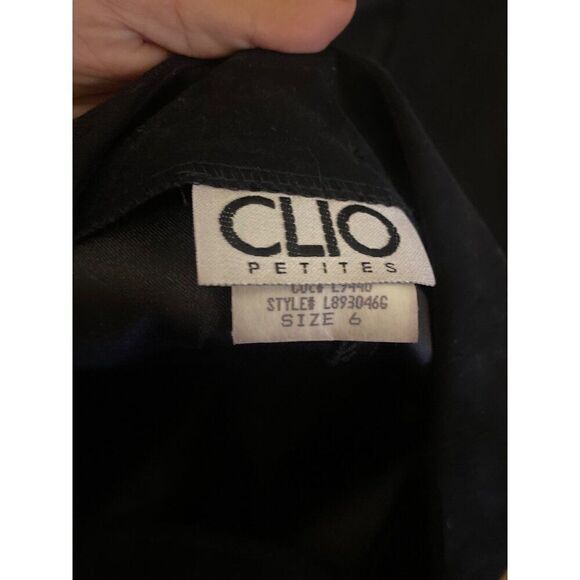 Clio Petites women's vintage black suede side zip back slit short skirt size 6 - Picture 5 of 8